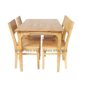Bộ bàn ăn 4 ghế Chery mặt gỗ – Mã BBA11