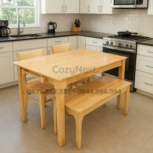 Bộ bàn ăn 2 ghế monstar 1 ghế bench