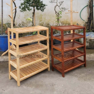 kệ để giày 5 tầng rộng 80cm gỗ tự nhiên