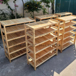 kệ để giày dép 6 tầng rộng 80cm gỗ tự nhiên