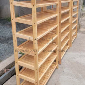 kệ để giày dép 7 tầng rộng 80cm gỗ tự nhiên
