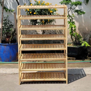kệ để giày dép 8 tầng rộng 80cm gỗ tự nhiên