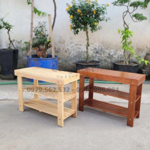 kệ giày ngồi màu gỗ tự nhiên đẹp tinh tế