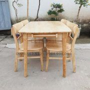 Bộ bàn ăn 4 ghế Mango gỗ tự nhiên màu vàng nhạt – Mã BBA13