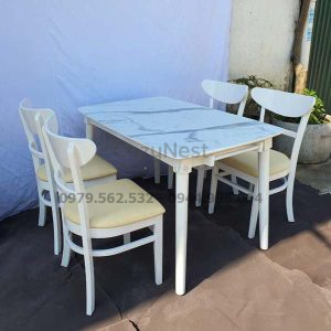 Bàn ăn 4 ghế Panda 1m2 giả đá cozynest