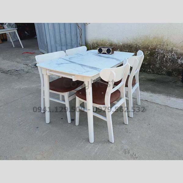 ban-ghe-an-mango Bàn ăn 4 ghế Mango bàn giả đá trắng sang trọng