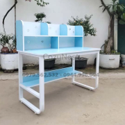 Bàn học liền giá sách gỗ MDF chống trầy hiện đại