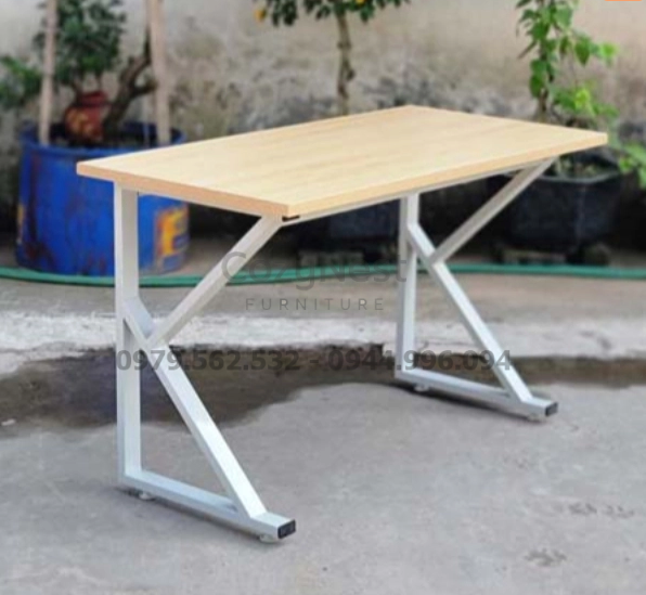 Bàn chân sắt chữ K 1m2 cao 75cm cho văn phòng hiện đại