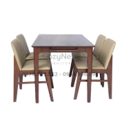 Bàn ăn 4 ghế Obanma gỗ nâu sang trọng hiện đại