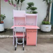 Bàn ghế học sinh nhí gỗ MDF chống trầy màu xanh nhỏ gọn