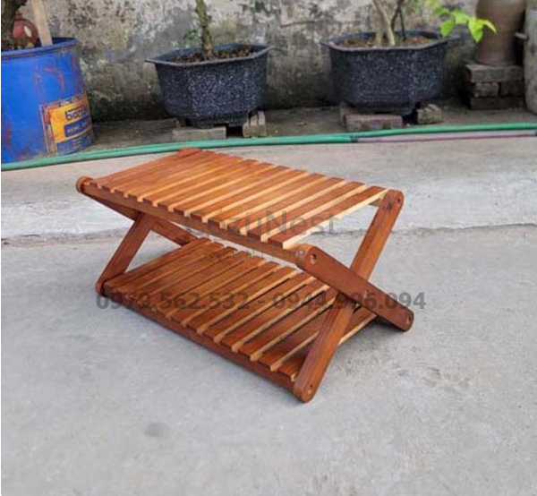 kệ gỗ để giày 2 tầng tiện lợi