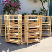 Kệ sách 4 tầng gỗ tự nhiên sang trọng cho phòng khách