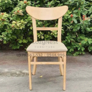 Ghế Panda nệm màu gỗ tự nhiên hiện đại