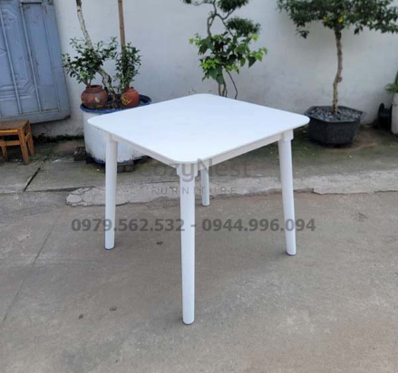 bàn ăn chân tròn màu trắng sang trọng