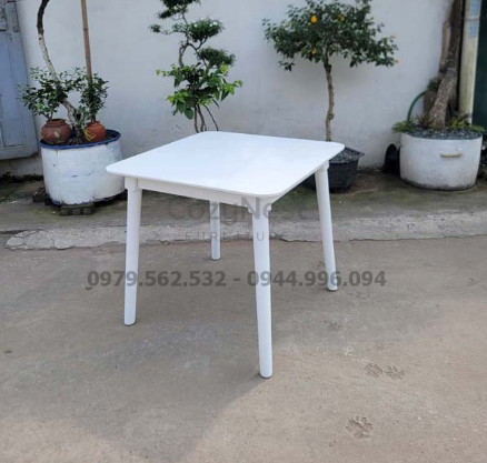 bàn ăn gỗ tự nhiên hiện đại màu trắng