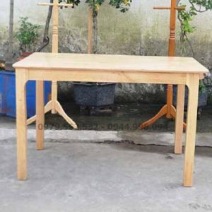 Bàn ăn chân vuông gỗ tự nhiên 1m4 tổng quan