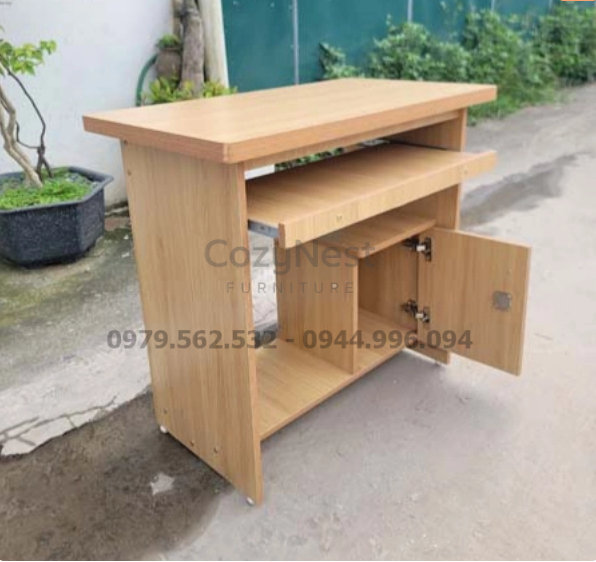 Bàn máy tính mini 80cm có tủ để đồ
