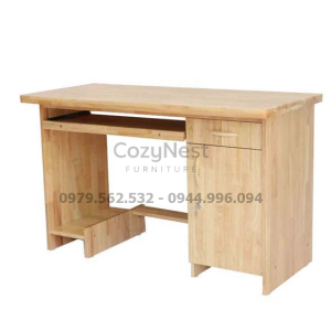 Bàn vi tính gỗ tự nhiên có ngăn bàn phím