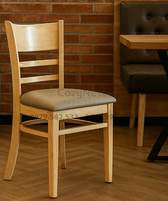 Ghế Monstar gỗ tự nhiên decor quán cà phê