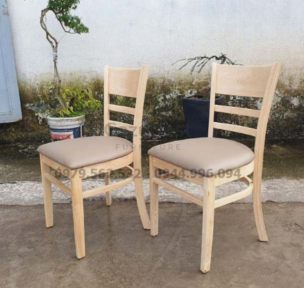 Cận cảnh ghế gỗ Monstar nệm vải