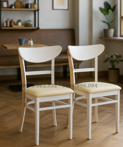 Ghế Panda nệm màu trắng hiện đại