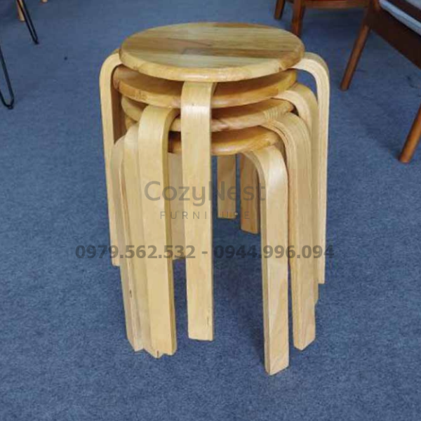 ghe-don-chan-cong-cozynest-4 Ghế đôn gỗ tròn nhỏ gọn dùng cho phòng khách