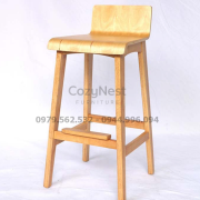 Ghế quầy bar mặt gỗ tự nhiên