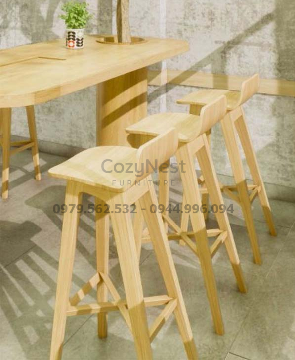 Ghế bar gỗ cho quán cà phê