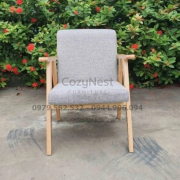 Ghế sofa đơn tay dẹt bằng gỗ tự nhiên