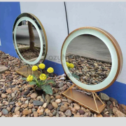 gương để bàn có đèn cảm ứng d40 màu vàng