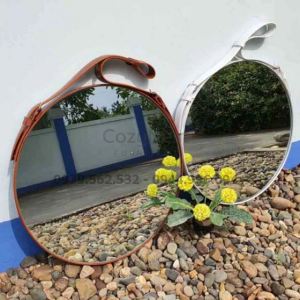 Gương treo tường dây da D60 màu nâu