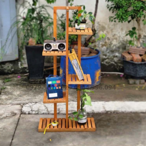 kệ để cây gỗ tự nhiên 4 tầng