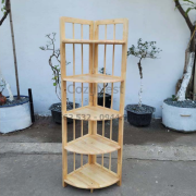 kệ góc song tròn 5 tầng gỗ tự nhiên