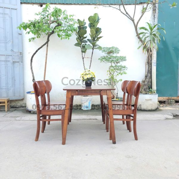 bo-ban-an-4-ghe-butter-mat-go-mau-nau-cozynest-2 Bộ bàn ghế ăn BBA27 màu nâu đặt ngoài trời