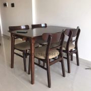 Bộ bàn ăn 4 ghế Mango nệm màu nâu – mã BBA28