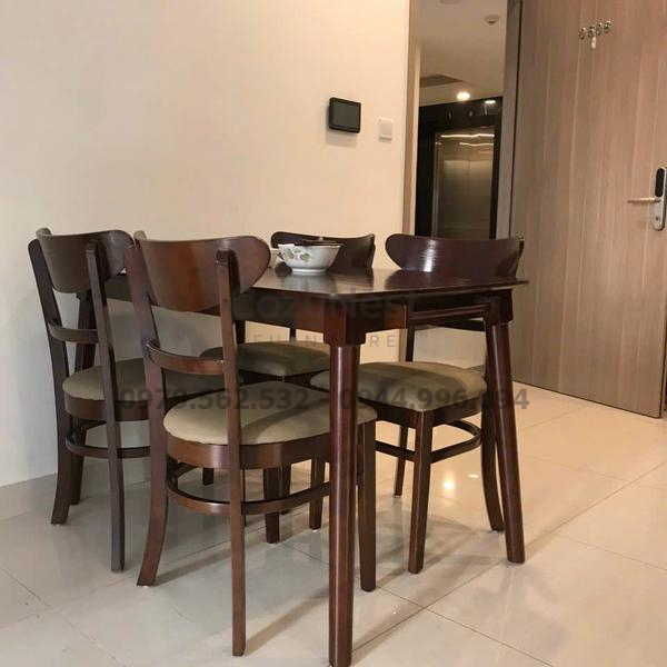 bộ bàn ghế ăn 4 ghế Panda nệm êm