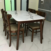 bộ bàn ăn 4 ghế Panda mặt giả đá sang trọng