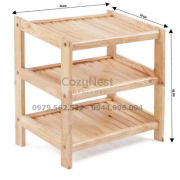 kệ giày dép 3 tầng rộng 45cm gỗ tự nhiên