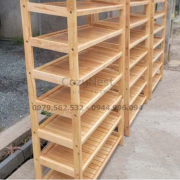 kệ để giày dép 7 tầng rộng 80cm gỗ tự nhiên