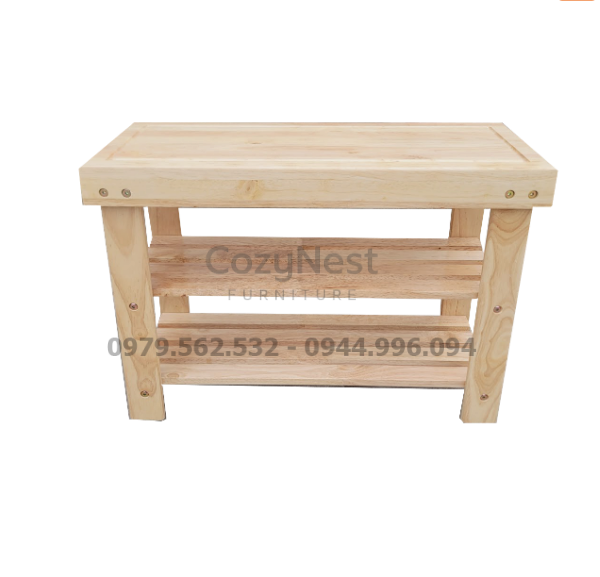 ghế ngồi thay giày bằng gỗ tự nhiên bền đẹp