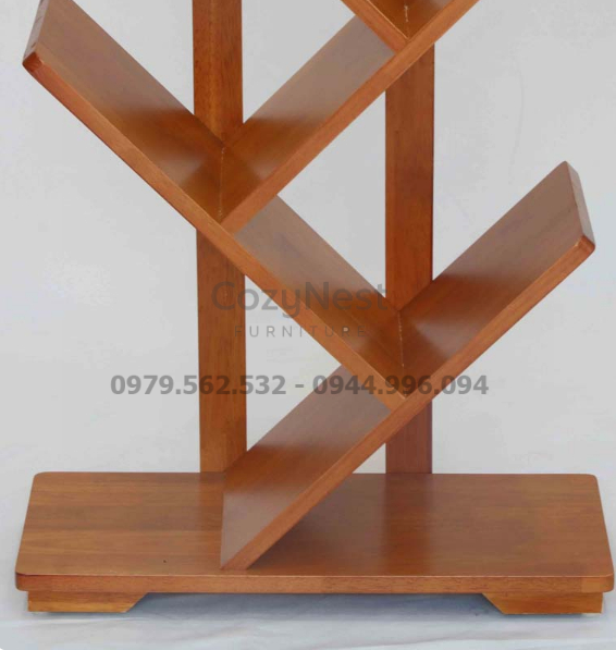 kệ sách gỗ thiết kế xương cá độc đáo