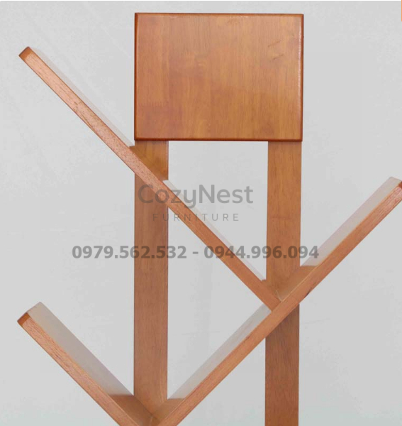 kệ trang trí hình xương cá màu nâu