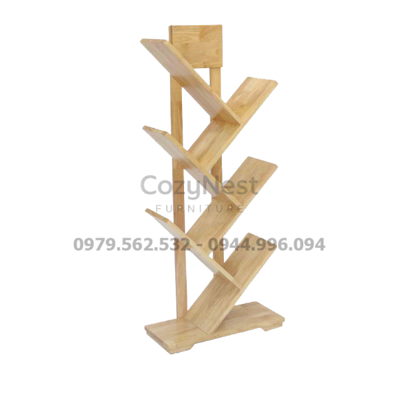 kệ sách gỗ tự nhiên 7 tầng