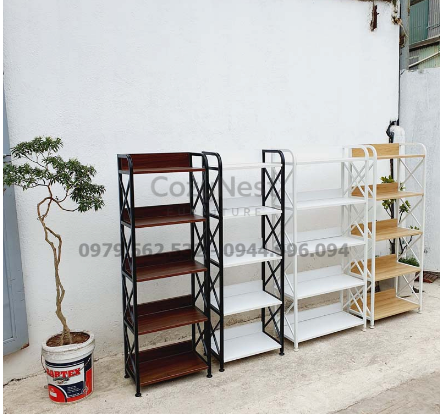 kệ sắt 5 tầng 50cm màu nâu sang trọng